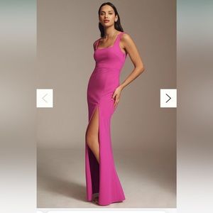 BHLDN Blake Square-Neck Stretch Crepe Gown